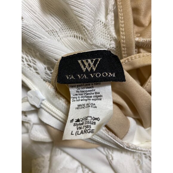 Long Sleeve Lace Wedding Dress Formal Gown Size Large White Sexy Maxi Stretch - Picture 3 of 4